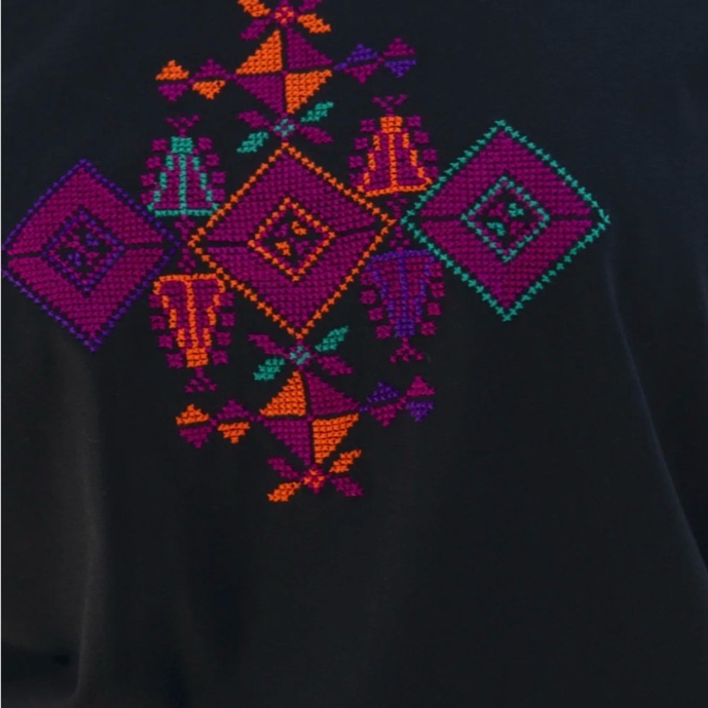 tatreez T-shirt with traditional Geometric Jaffa Palestinian embroidered shirt - Picture 2 of 8
